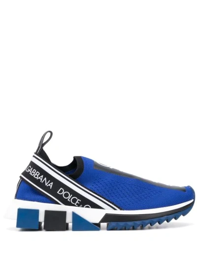 Shop Dolce & Gabbana Sorrento Sock Sneakers In Blue