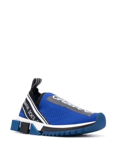 Shop Dolce & Gabbana Sorrento Sock Sneakers In Blue