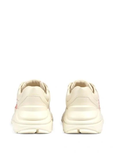 Shop Gucci Rhyton Logo-print Sneakers In Neutrals