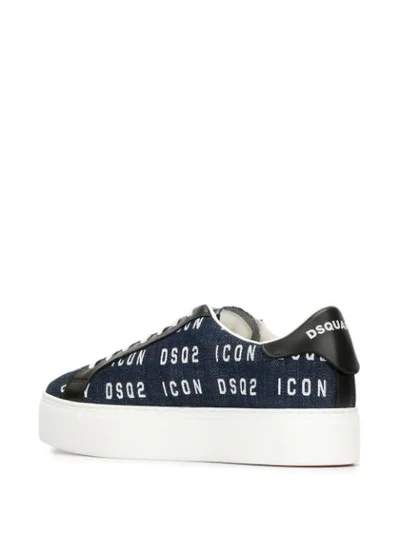 Shop Dsquared2 Icon Denim Platform Sneakers In Blue