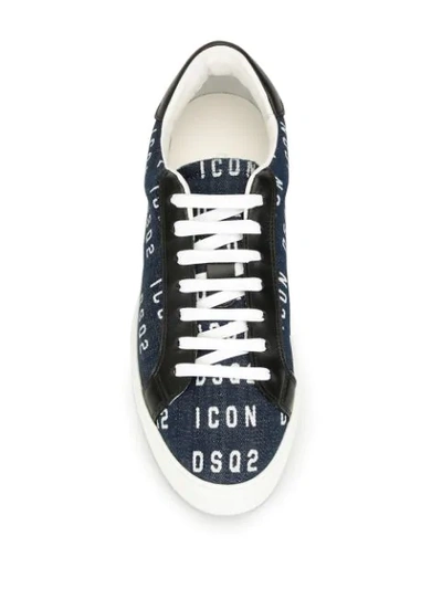 Shop Dsquared2 Icon Denim Platform Sneakers In Blue