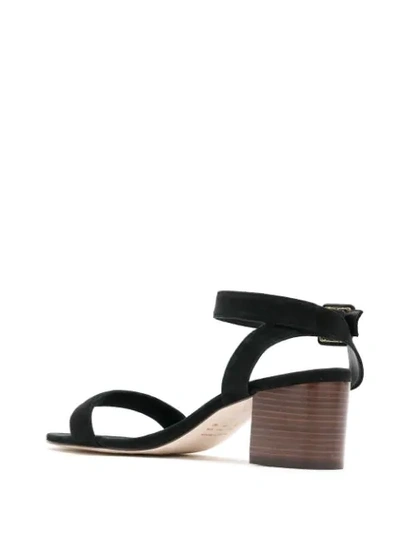 Shop Egrey Block-heeled Suede Sandals In Black