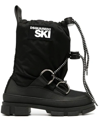 Shop Dsquared2 Drawstring-fastening Logo Ski Boots In Black