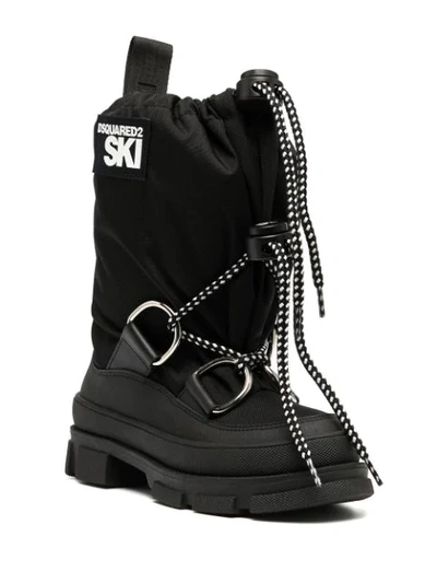 Shop Dsquared2 Drawstring-fastening Logo Ski Boots In Black