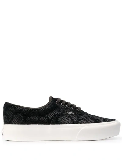 Shop Vans Snake Skin Effect Trainers In Black