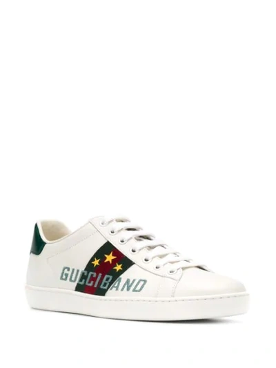 Shop Gucci Ace  Band Sneakers In White