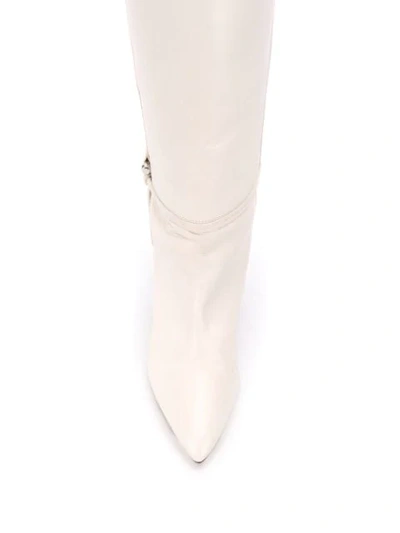 Shop Isabel Marant Learl Knee-high Boots In White