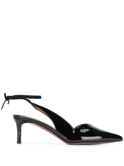 Shop L'autre Chose Ankle-tie Mid-heel Pumps In Black