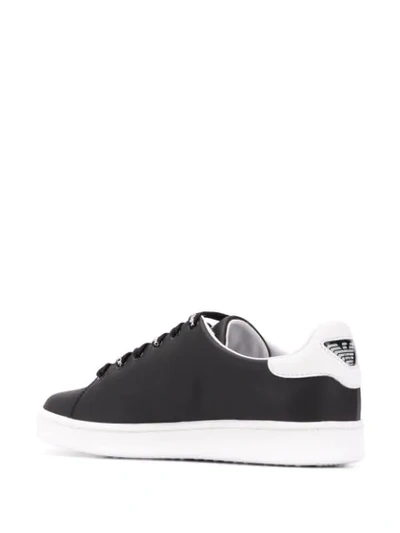 Shop Emporio Armani Two Tone Low Top Sneakers In Black