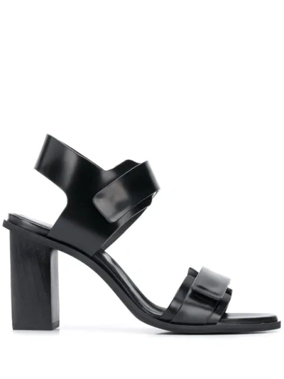 Shop Christian Wijnants Touch Strap 100mm Sandals In Black
