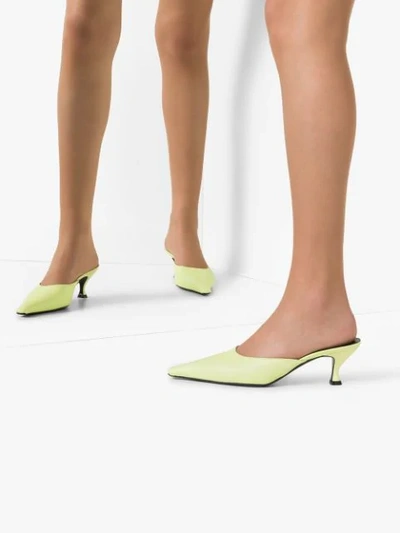 Shop Kwaidan Editions Pointed-toe 25mm Mules In Green