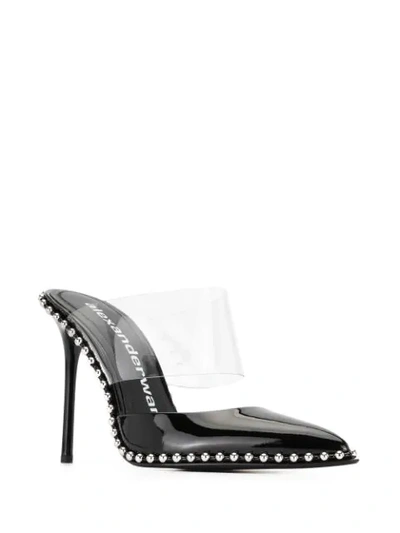 Shop Alexander Wang Studded Pointed Toe Mules In Black