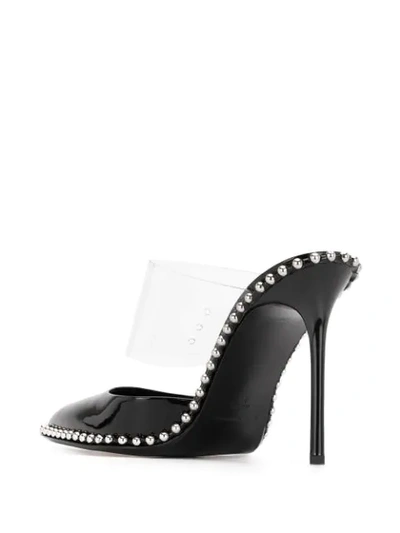 Shop Alexander Wang Studded Pointed Toe Mules In Black