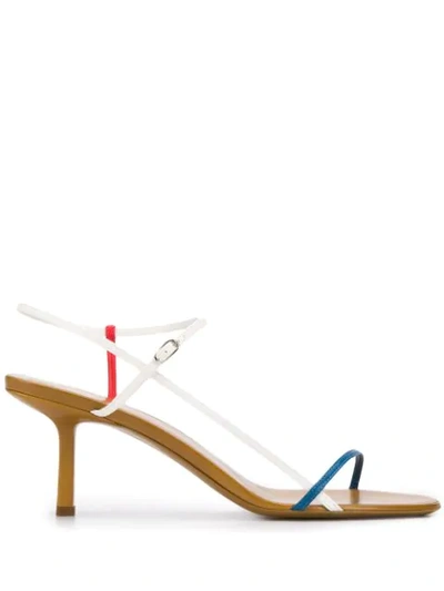 The Row Bare Color-block Leather Sandals In Blue