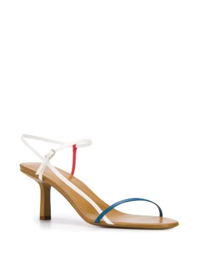 The Row Bare Color-block Leather Sandals In Blue