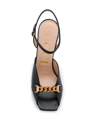 Shop Gucci Chain-detail Sandals In Black