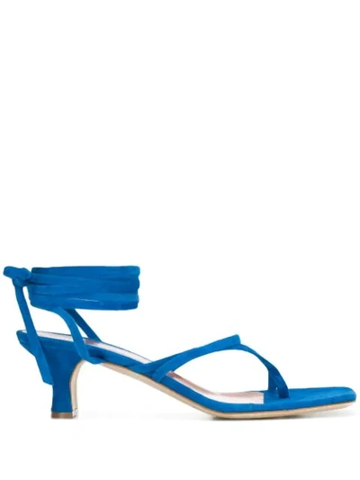 Shop Paris Texas Lace-up 65mm Sandals In Blue