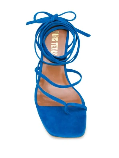 Shop Paris Texas Lace-up 65mm Sandals In Blue