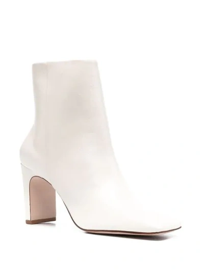 Shop Schutz Square-toe Leather Boots In White
