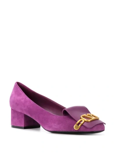 Shop Valentino Vlogo 45mm Pumps In Purple