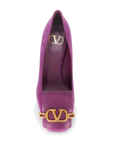 Shop Valentino Vlogo 45mm Pumps In Purple