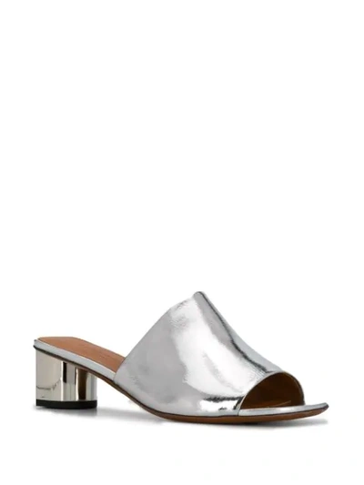 Shop Clergerie Metallic Slip-on Mules In Silver