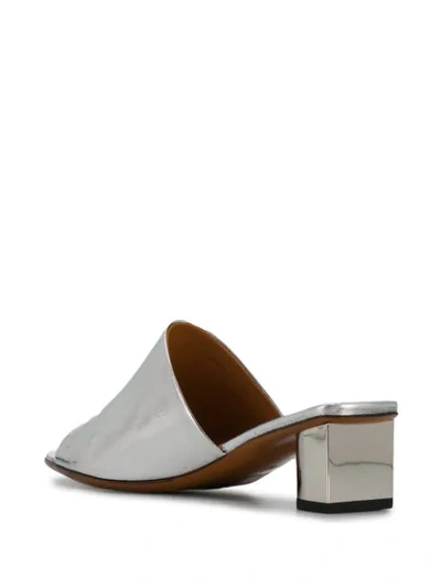Shop Clergerie Metallic Slip-on Mules In Silver