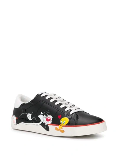 Shop Moa Master Of Arts Tweety & Sylvester Print Sneakers In Black