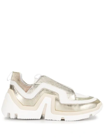 Shop Pierre Hardy Vibe Colour-block Sneakers In Gold