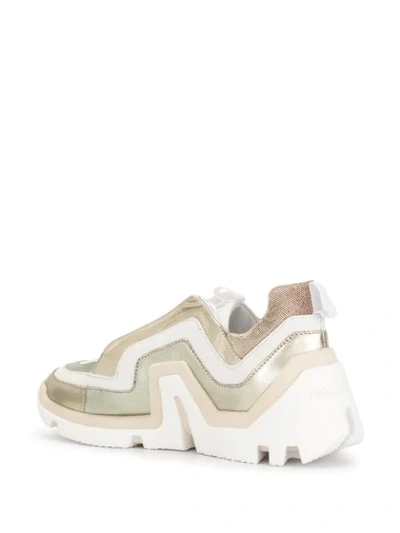 Shop Pierre Hardy Vibe Colour-block Sneakers In Gold