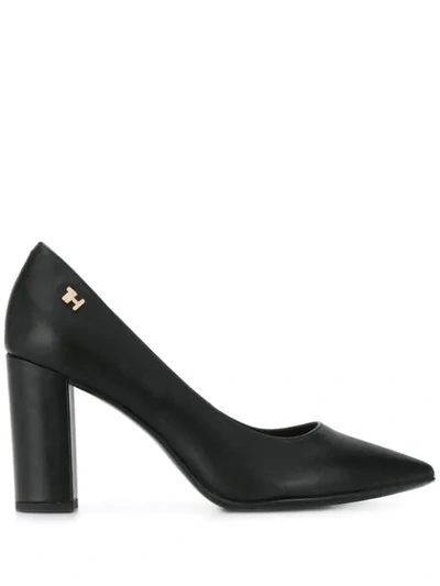 Shop Tommy Hilfiger Pointed High Heel Pumps In Black