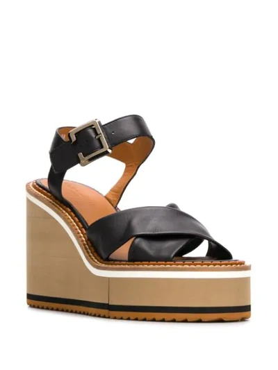 Shop Clergerie Noemie Wedge Sandals In Black