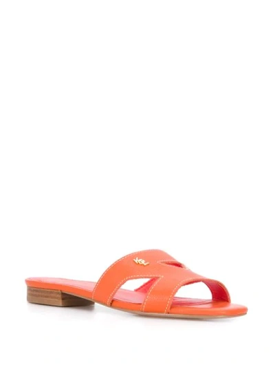 Kurt Geiger Odina Strappy Flat Sandal In Orange