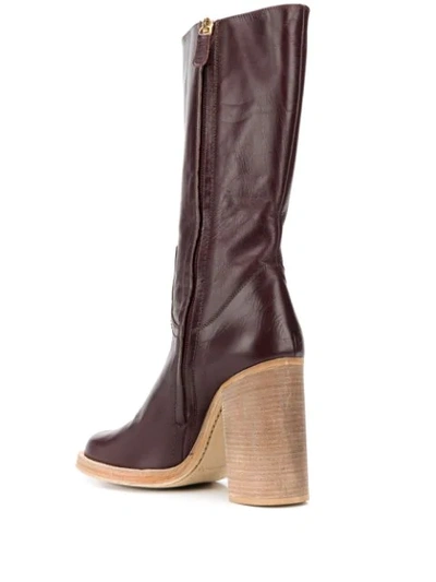 Shop Dsquared2 Chunky Heel Mid-calf Boots In Brown