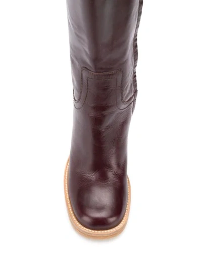 Shop Dsquared2 Chunky Heel Mid-calf Boots In Brown