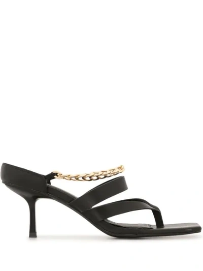 Shop Manning Cartell Chain-strap Leather Sandals In Black