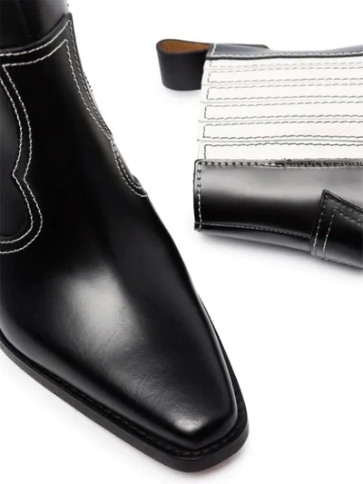Shop Ganni Western 60mm Ankle Boots In Black