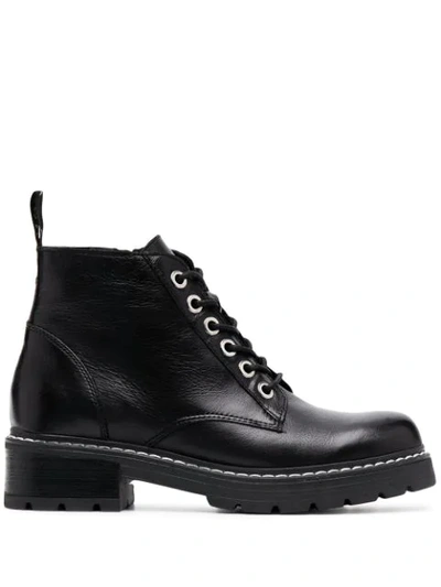 Carvela Trinket Leather Ankle Boots In Black