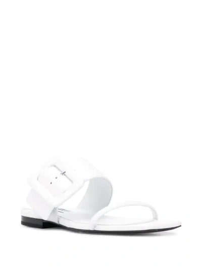 Shop Attico Buckled Flat Sandals In White