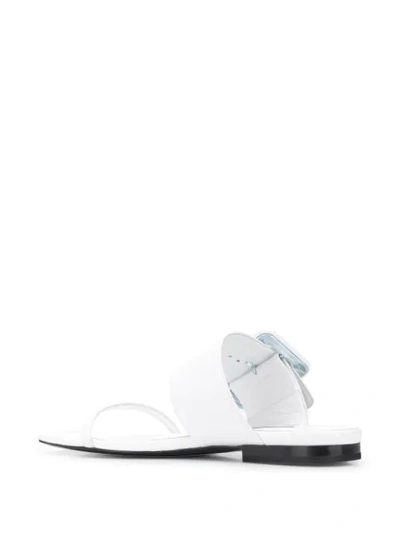 Shop Attico Buckled Flat Sandals In White