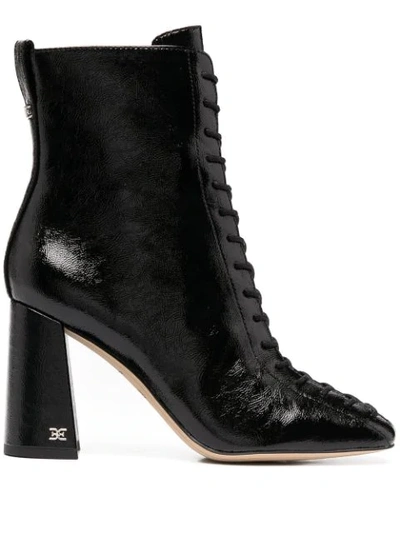 Shop Sam Edelman Lace-up Ankle Boots In Black