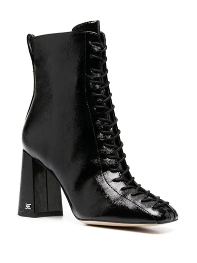 Shop Sam Edelman Lace-up Ankle Boots In Black