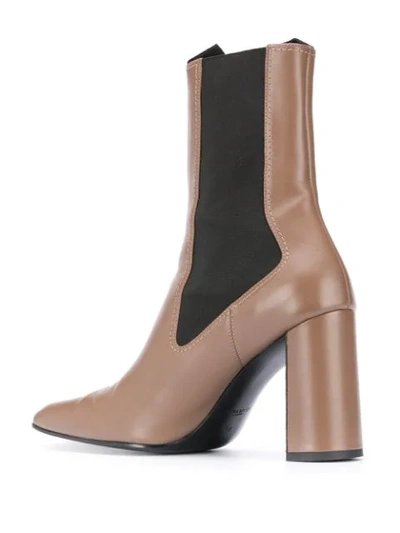 Shop Nina Ricci Square-toe Leather Boots In Brown
