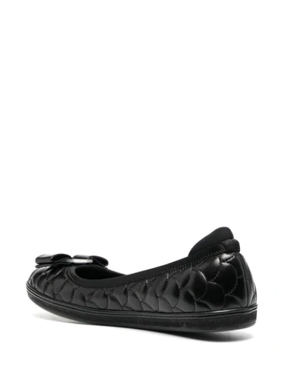 Shop Ferragamo Quilted Ballerina Shoes In Black