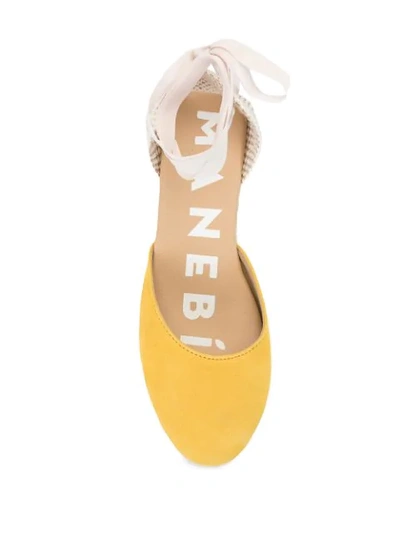 Shop Manebi Hamptons Espadrille Wedge Sandals In Orange