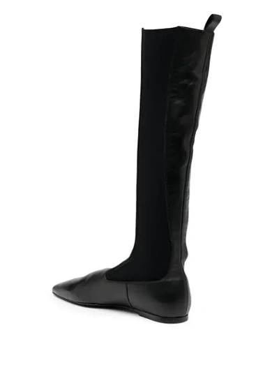 Shop Jil Sander Knee-length Leather Boots In Black