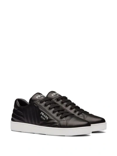 Shop Prada Quilted Low-top Sneakers In Black