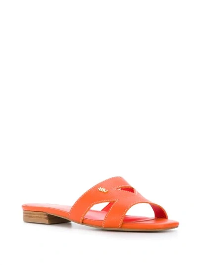 Kurt Geiger Odina Strappy Flat Sandal In Orange