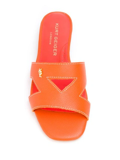 Kurt Geiger Odina Strappy Flat Sandal In Orange