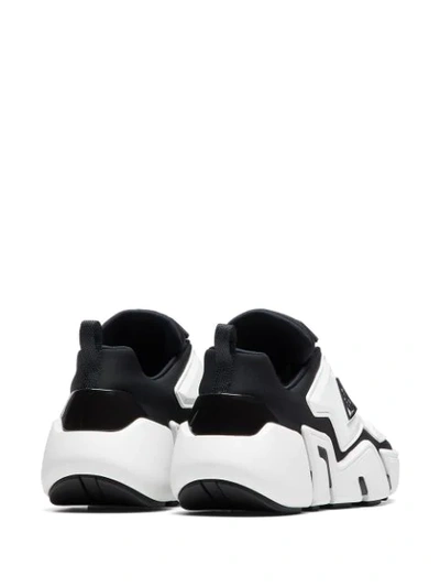 Shop Prada Techno Stretch Sneakers In White